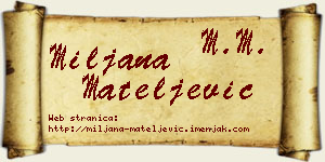 Miljana Mateljević vizit kartica